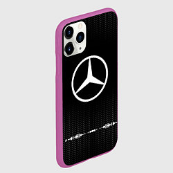Чехол iPhone 11 Pro матовый Mercedes: Black Abstract, цвет: 3D-фиолетовый — фото 2