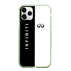 Чехол iPhone 11 Pro матовый Infiniti: Black & White, цвет: 3D-салатовый