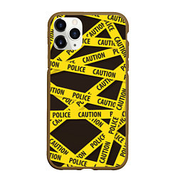 Чехол iPhone 11 Pro матовый Police Caution, цвет: 3D-коричневый