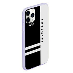 Чехол iPhone 11 Pro матовый Infiniti: B&W Lines, цвет: 3D-светло-сиреневый — фото 2