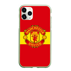 Чехол iPhone 11 Pro матовый FC Man United: Red Style, цвет: 3D-салатовый