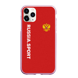 Чехол iPhone 11 Pro матовый Russia Sport, цвет: 3D-розовый