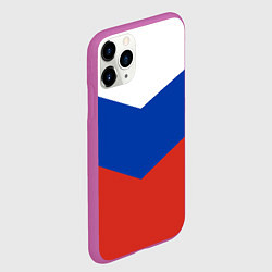 Чехол iPhone 11 Pro матовый Российский триколор, цвет: 3D-фиолетовый — фото 2