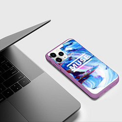 Чехол iPhone 11 Pro матовый MUSE: Blue Colours, цвет: 3D-фиолетовый — фото 2