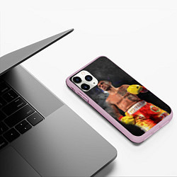 Чехол iPhone 11 Pro матовый Vasyl Lomachenko, цвет: 3D-розовый — фото 2