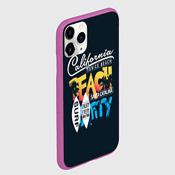 Чехол iPhone 11 Pro матовый California Beach, цвет: 3D-фиолетовый — фото 2