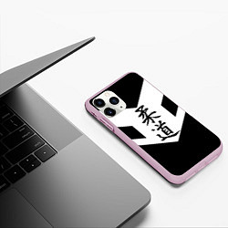 Чехол iPhone 11 Pro матовый Дзюдо: иероглифы, цвет: 3D-розовый — фото 2