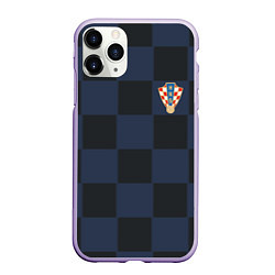 Чехол iPhone 11 Pro матовый Сборная Хорватии: Гостевая ЧМ-2018, цвет: 3D-светло-сиреневый