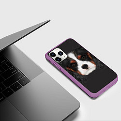 Чехол iPhone 11 Pro матовый Cavalier King Charles, цвет: 3D-фиолетовый — фото 2