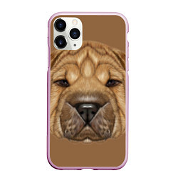 Чехол iPhone 11 Pro матовый Sharpei, цвет: 3D-розовый