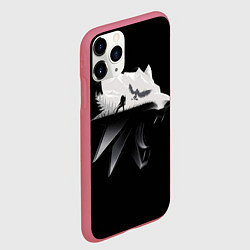 Чехол iPhone 11 Pro матовый Волк Ведьмака, цвет: 3D-малиновый — фото 2