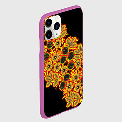 Чехол iPhone 11 Pro матовый Славянская роспись, цвет: 3D-фиолетовый — фото 2