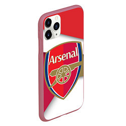 Чехол iPhone 11 Pro матовый FC Arsenal, цвет: 3D-малиновый — фото 2