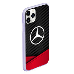 Чехол iPhone 11 Pro матовый Mercedes Benz: Grey Carbon, цвет: 3D-светло-сиреневый — фото 2