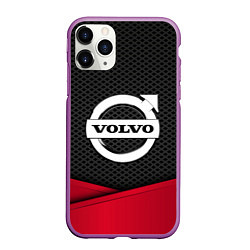 Чехол iPhone 11 Pro матовый Volvo: Grey Carbon, цвет: 3D-фиолетовый