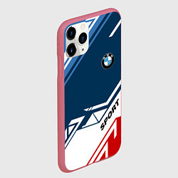 Чехол iPhone 11 Pro матовый BMW SPORT, цвет: 3D-малиновый — фото 2