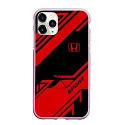 Чехол iPhone 11 Pro матовый Honda: Techno Sport, цвет: 3D-розовый