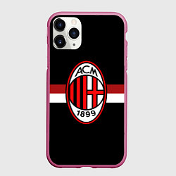 Чехол iPhone 11 Pro матовый AC Milan 1899, цвет: 3D-малиновый