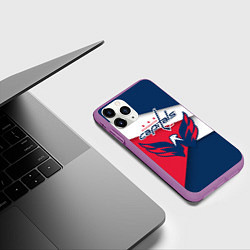 Чехол iPhone 11 Pro матовый Washington Capitals, цвет: 3D-фиолетовый — фото 2