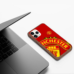 Чехол iPhone 11 Pro матовый FC Man United: Red Exclusive, цвет: 3D-коричневый — фото 2