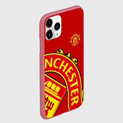 Чехол iPhone 11 Pro матовый FC Man United: Red Exclusive, цвет: 3D-малиновый — фото 2