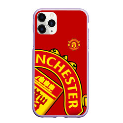 Чехол iPhone 11 Pro матовый FC Man United: Red Exclusive, цвет: 3D-светло-сиреневый