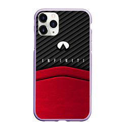 Чехол iPhone 11 Pro матовый Infiniti: Red Carbon, цвет: 3D-светло-сиреневый