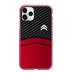 Чехол iPhone 11 Pro матовый Citroen: Red Carbon