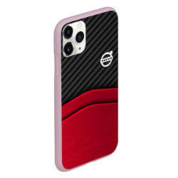 Чехол iPhone 11 Pro матовый Volvo: Red Carbon, цвет: 3D-розовый — фото 2