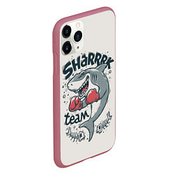 Чехол iPhone 11 Pro матовый Shark Team, цвет: 3D-малиновый — фото 2