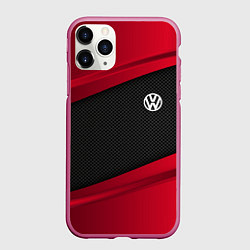 Чехол iPhone 11 Pro матовый Volkswagen: Red Sport, цвет: 3D-малиновый