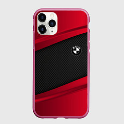 Чехол iPhone 11 Pro матовый BMW Sport, цвет: 3D-малиновый
