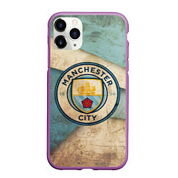 Чехол iPhone 11 Pro матовый FC Man City: Old Style, цвет: 3D-фиолетовый