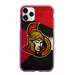 Чехол iPhone 11 Pro матовый HC Ottawa Senators: Old Style, цвет: 3D-фиолетовый