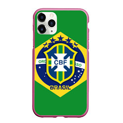 Чехол iPhone 11 Pro матовый CBF Brazil, цвет: 3D-малиновый