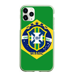 Чехол iPhone 11 Pro матовый CBF Brazil, цвет: 3D-салатовый