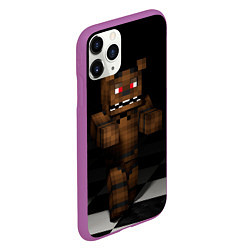 Чехол iPhone 11 Pro матовый Minecraft: Freddy FNAF, цвет: 3D-фиолетовый — фото 2