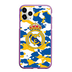 Чехол iPhone 11 Pro матовый Real Madrid: Camo, цвет: 3D-фиолетовый