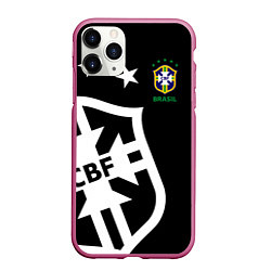 Чехол iPhone 11 Pro матовый Brazil Team: Exclusive, цвет: 3D-малиновый