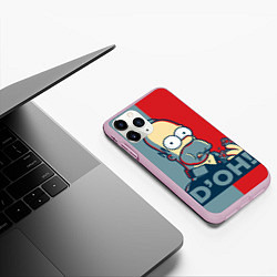 Чехол iPhone 11 Pro матовый Homer Simpson DOH!, цвет: 3D-розовый — фото 2