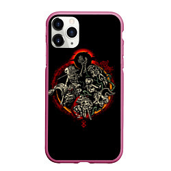 Чехол iPhone 11 Pro матовый Berserk Devils, цвет: 3D-малиновый