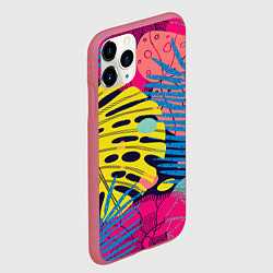 Чехол iPhone 11 Pro матовый Тропическая мода, цвет: 3D-малиновый — фото 2