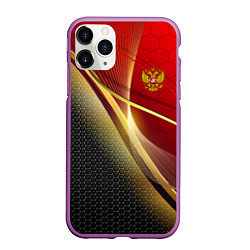 Чехол iPhone 11 Pro матовый RUSSIA SPORT: Gold Collection, цвет: 3D-фиолетовый