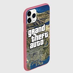 Чехол iPhone 11 Pro матовый GTA, цвет: 3D-малиновый — фото 2