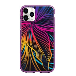 Чехол iPhone 11 Pro матовый Floral Design, цвет: 3D-фиолетовый