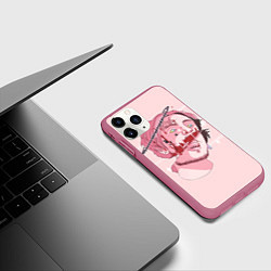 Чехол iPhone 11 Pro матовый Lil Peep: Dead Face, цвет: 3D-малиновый — фото 2