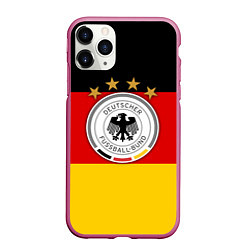Чехол iPhone 11 Pro матовый Немецкий футбол, цвет: 3D-малиновый