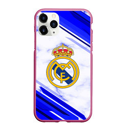 Чехол iPhone 11 Pro матовый Real Madrid, цвет: 3D-малиновый