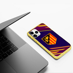 Чехол iPhone 11 Pro матовый Atletico Madrid, цвет: 3D-желтый — фото 2