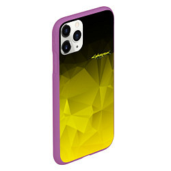 Чехол iPhone 11 Pro матовый Cyberpunk 2077: Yellow Poly, цвет: 3D-фиолетовый — фото 2